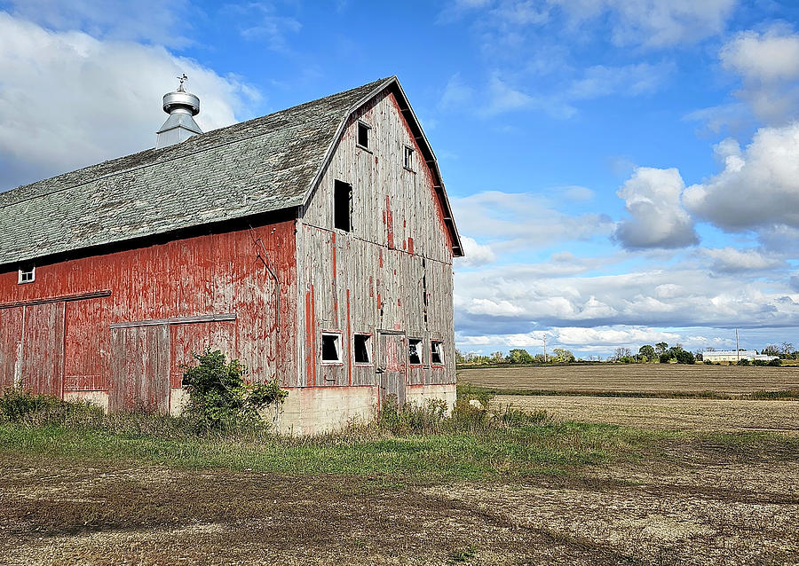 Large Red Barn Weathered and Still Standing Photograph by Sandra Js