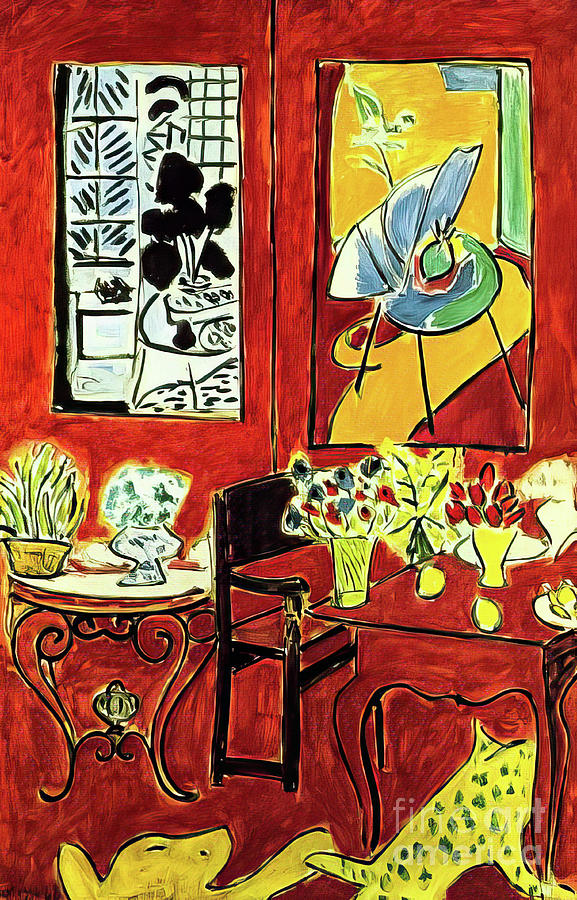 Large Red Interior by Henri Matisse 1948 Painting by Henri Matisse