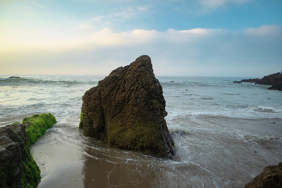 Large Rock on the Shoreline Photograph by Matthew DeGrushe