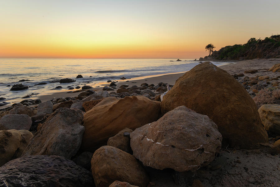 Large Rocks on the Beach After Sunset Photograph by Matthew DeGrushe