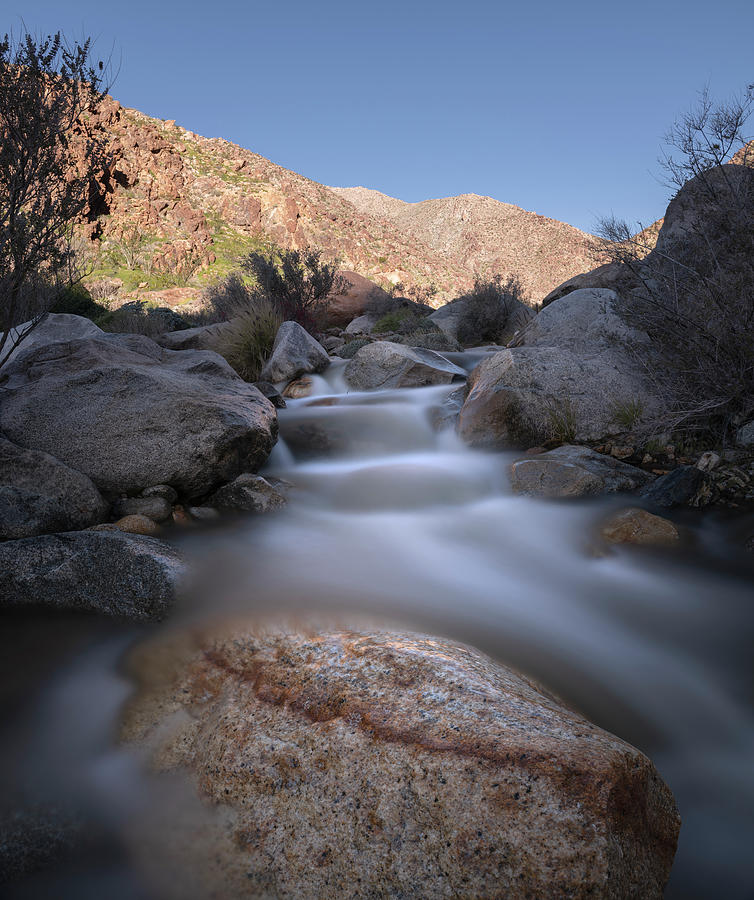 San Diego Photograph - Large Stone and Water at the Anza Borrego Desert by William Dunigan