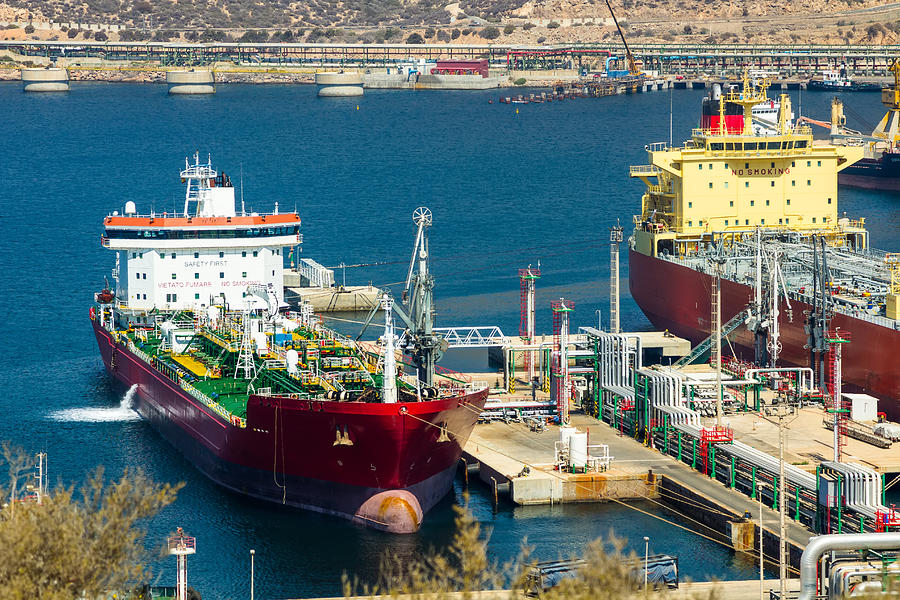 Large Tankers Unloading Crude Oil Photograph by James63