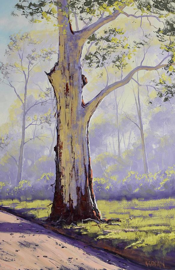 Eucalyptus Trees Painting - Large Valley Eucalyptus tree  Australia by Graham Gercken