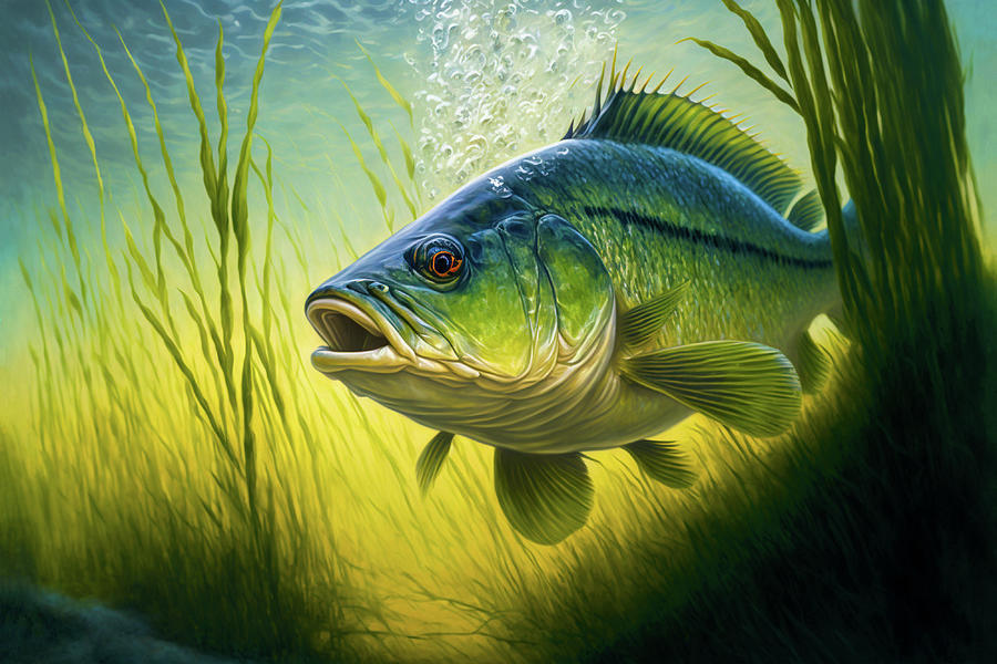 Largemouth Bass Digital Art by Billy Bateman - Fine Art America