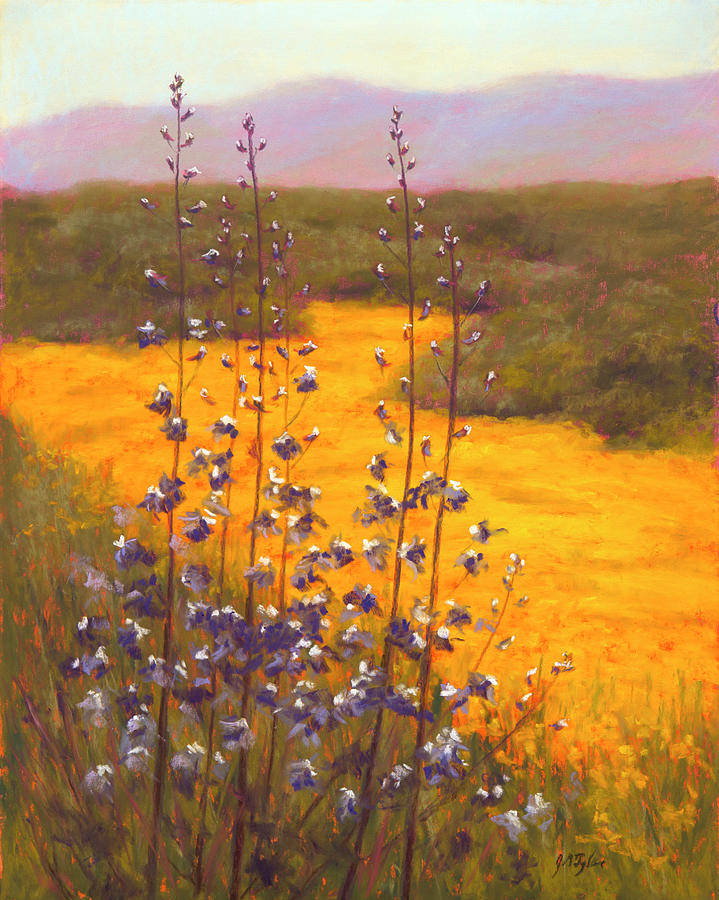Larkspurs on Carrizo Plain Painting by Jim Tyler