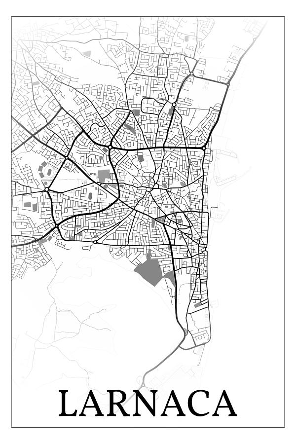 Larnaca Cyprus city map #002 Digital Art by Dandi Studio - Pixels