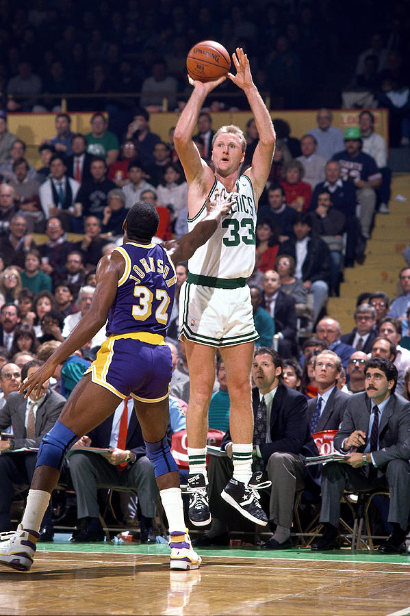 Larry Bird and Magic Johnson Photograph by Andrew D. Bernstein