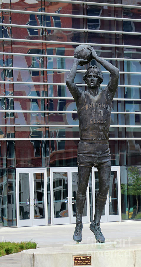 Larry Bird Statue at Indiana State University 4453 Photograph by Jack Schultz