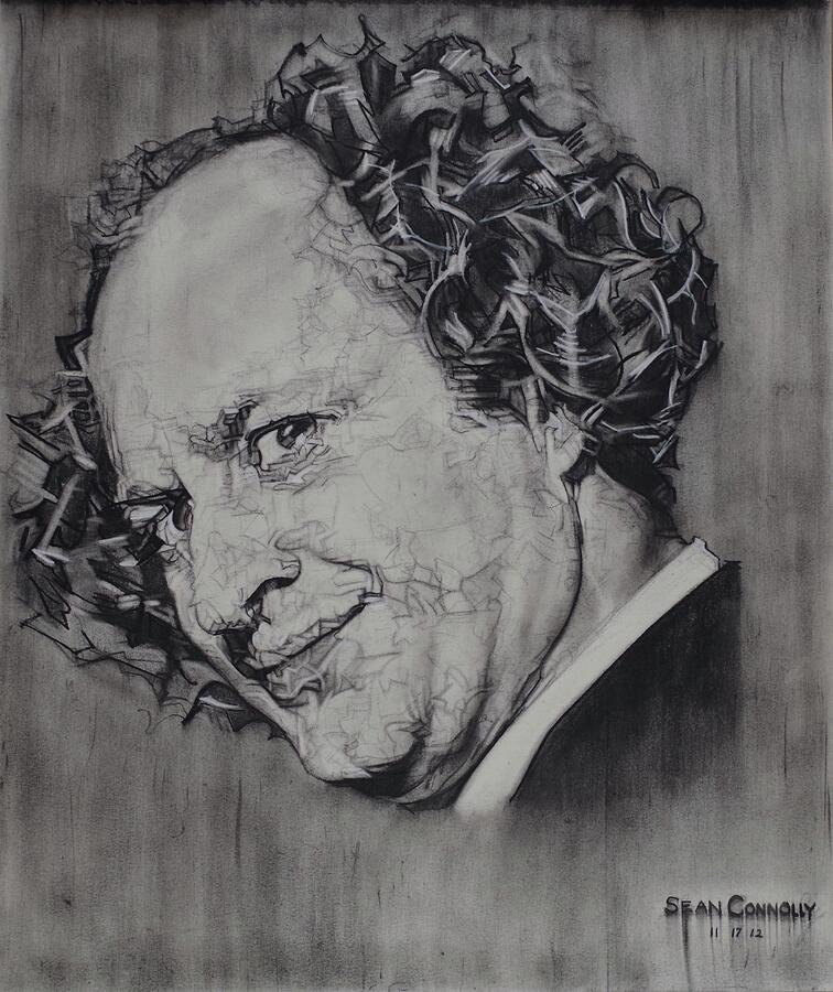 Larry Fine Of The Three Stooges - Wheres Your Dignity? Drawing by Sean Connolly