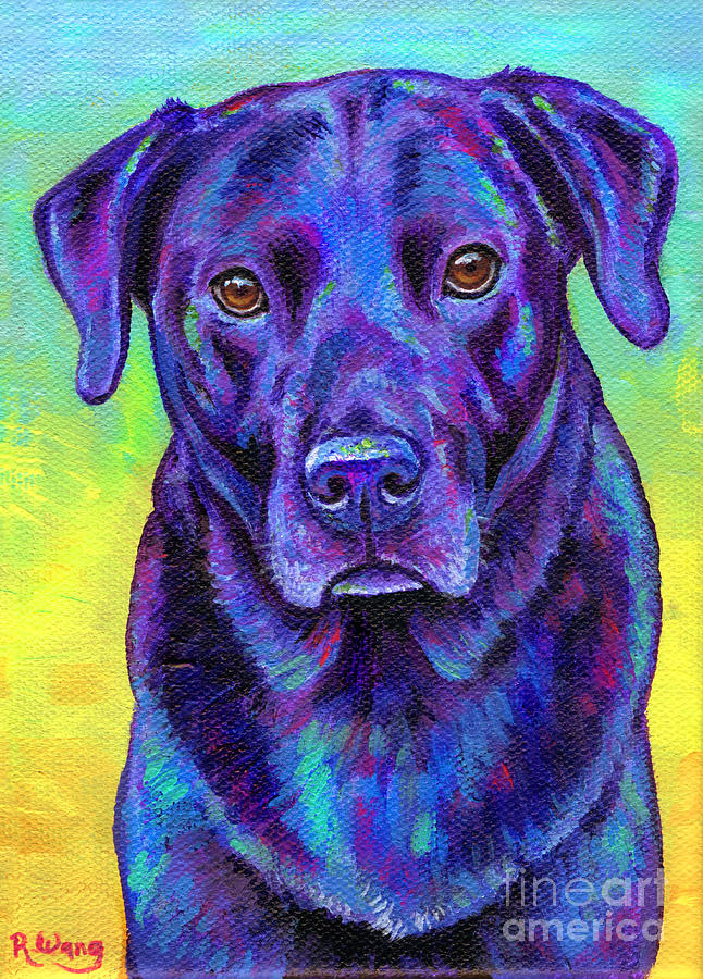 Larry the Labrador Painting by Rebecca Wang