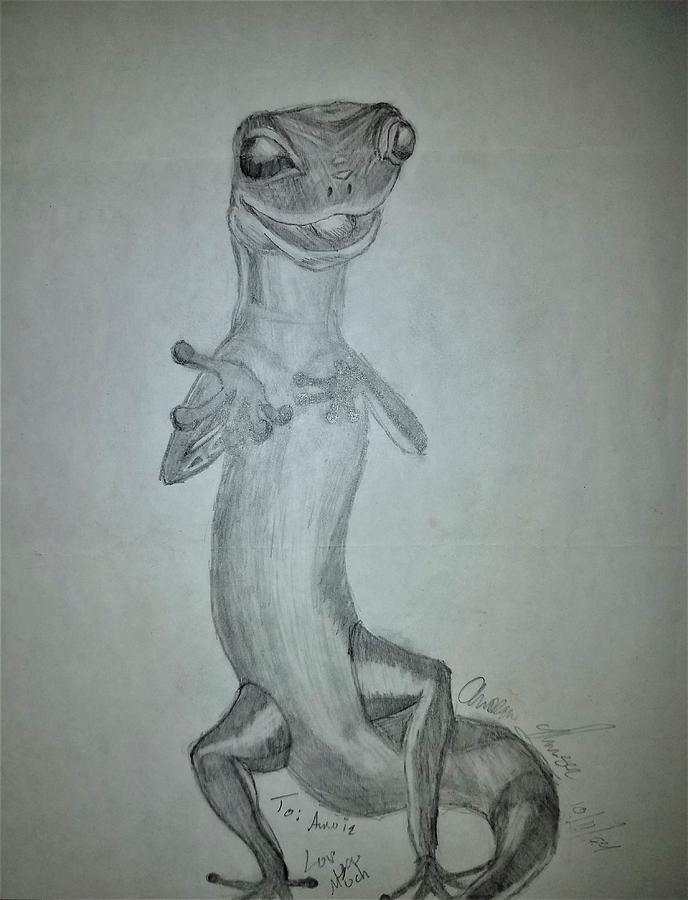 Larry the Lizard is Acting Drawing by Andrew Keeser - Fine Art America