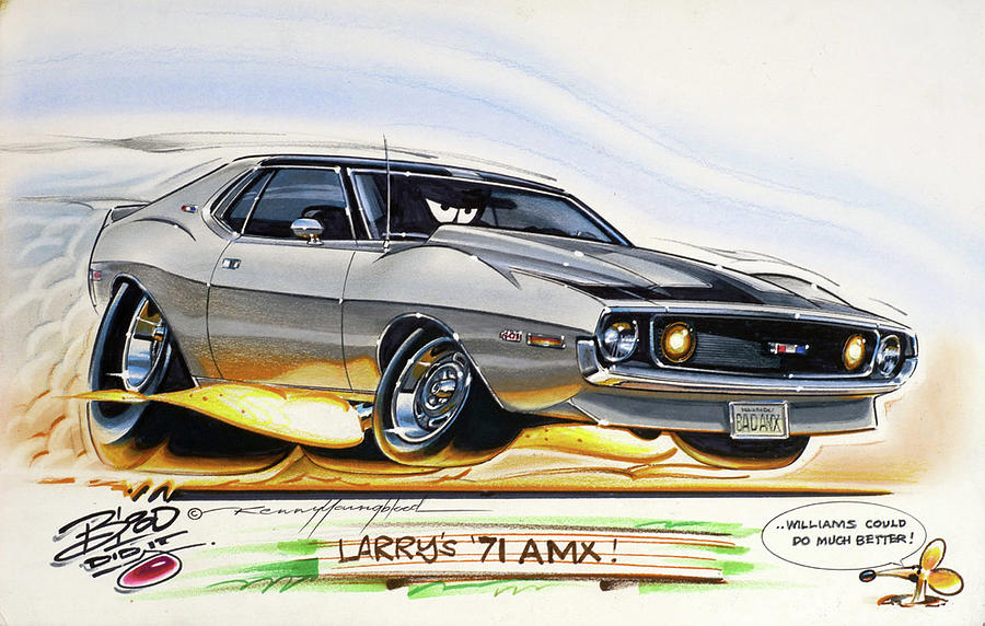 Larrys AMX Drawing by Kenny Youngblood