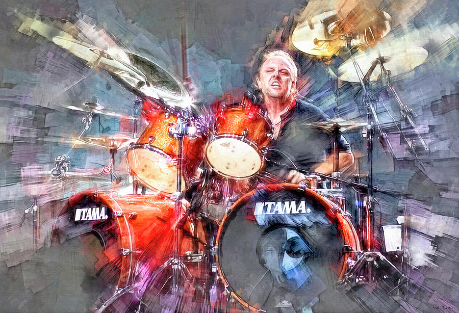 Lars Ulrich Metallica Mixed Media by Mal Bray