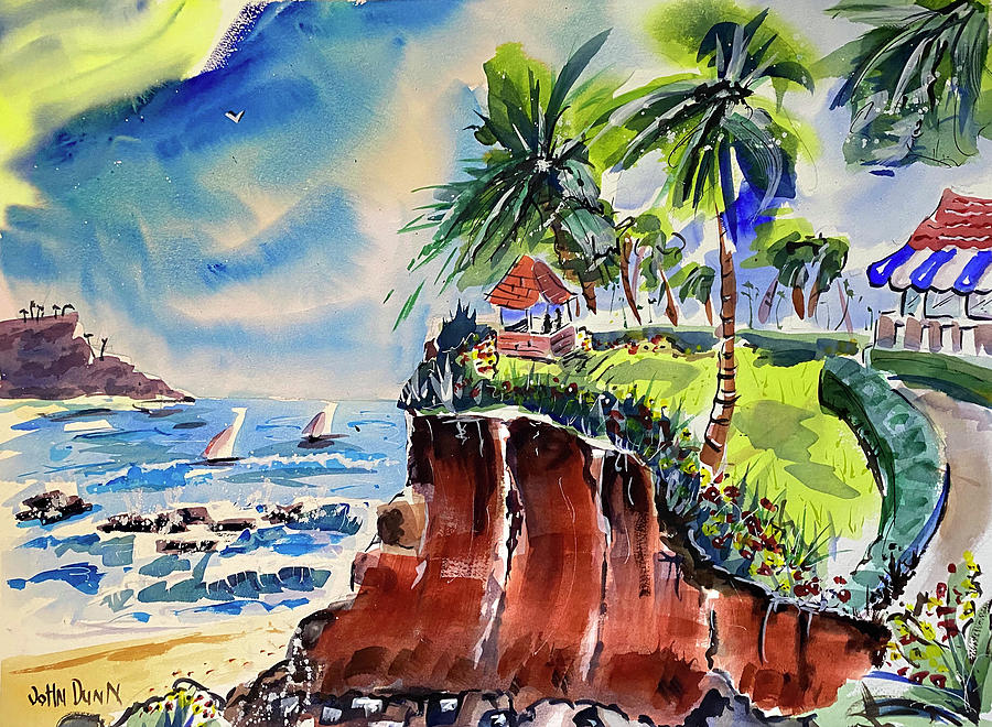 Beach Painting - Las Brisas Laguna Beach by John Dunn