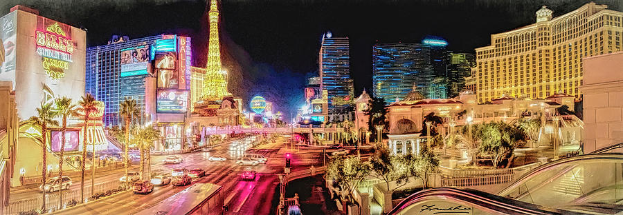 Las Vegas Boulevard Painting by Frank Lee