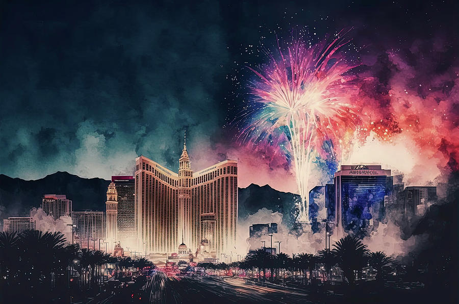 Las Vegas Photograph - Las Vegas Fireworks by Athena Mckinzie