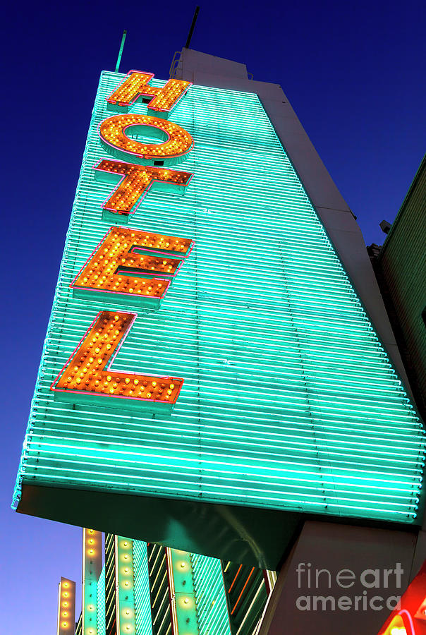 Las Vegas Hotel Lights o Fremont Street Photograph by John Rizzuto