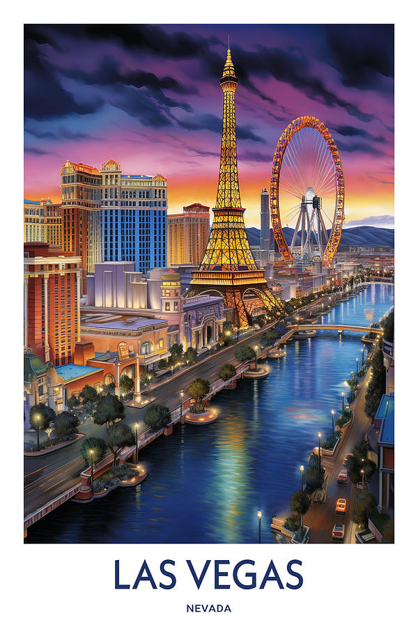 Las Vegas Painting - Las Vegas by Land of Dreams