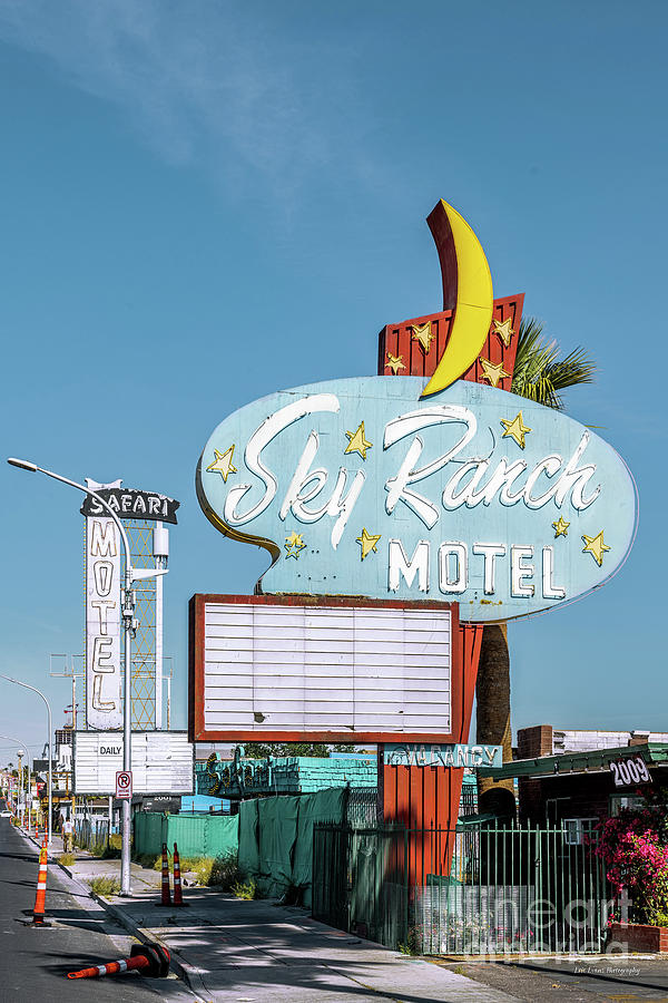 Las Vegas Photograph - Las Vegas Lockdown Fremont Sky Ranch Motel Sign by Aloha Art