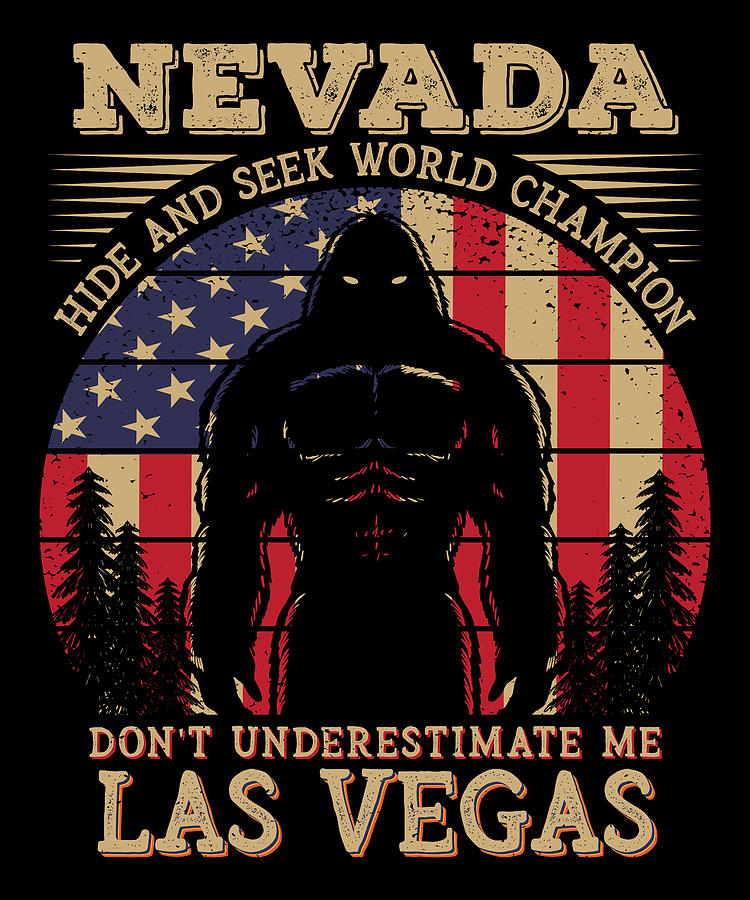 Las Vegas Nevada Bigfoot 4th of July Patriotic USA Flag Sasquatch