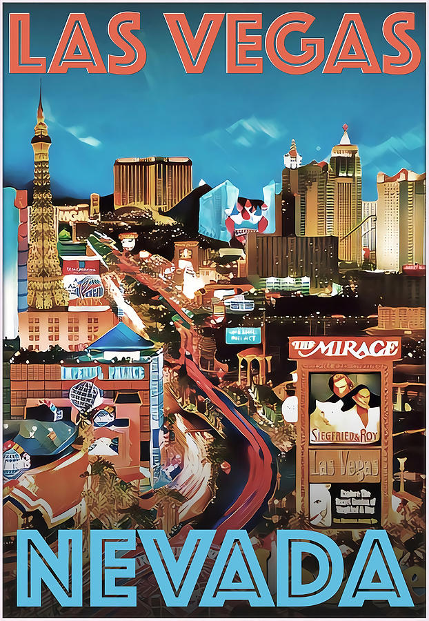 Las Vegas Nevada Poster Poster Copy Painting By Lee Reynolds - Pixels