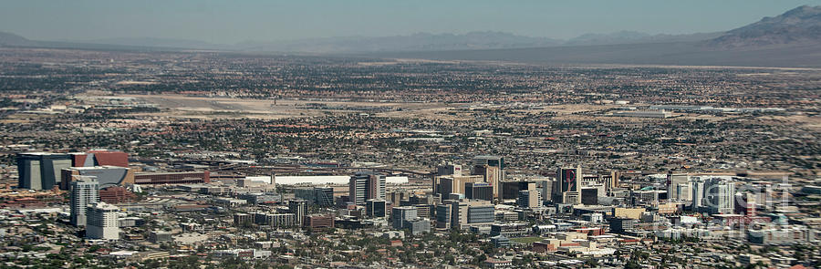 Las Vegas Nevada Skyline Aerial View Photograph by David Oppenheimer
