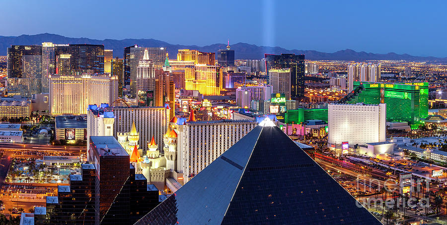 Las Vegas Nevada - Twilight Skyline Photograph