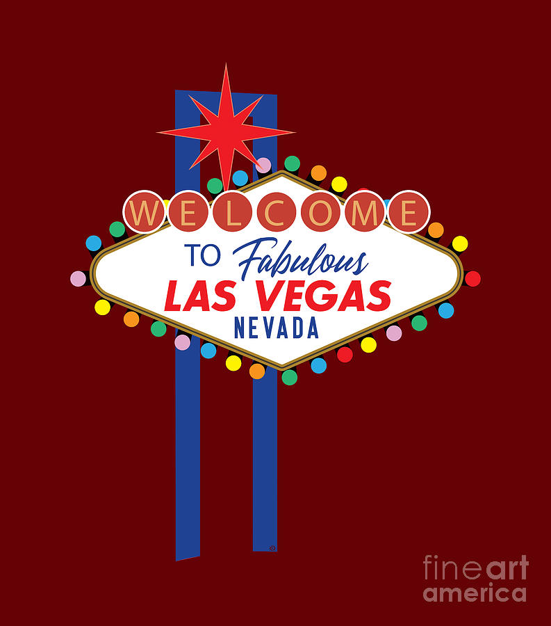 Las Vegas, Nevada, Welcome Sign, Fabulous, Lights, Souvenir, Travel,  Digital Art by David Millenheft