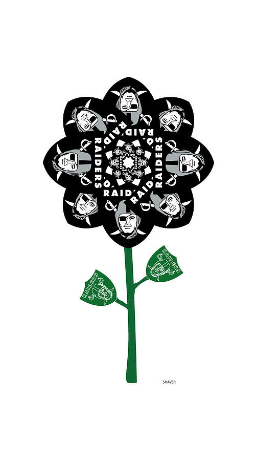 Las Vegas Raiders - NFL Football Team Logo Flower Art Digital Art by Steven Shaver