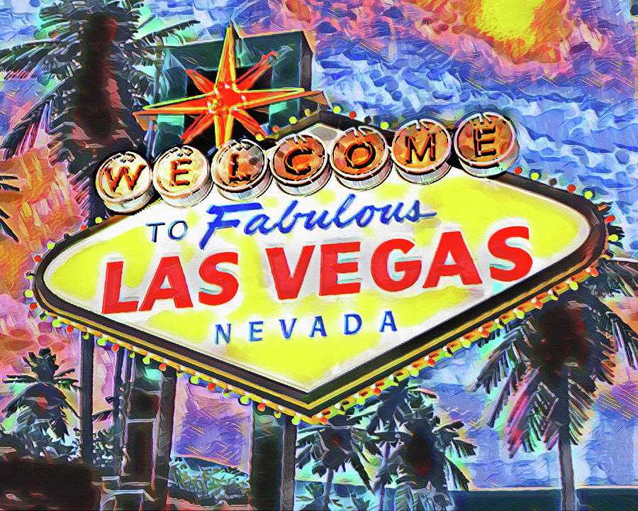 Las Vegas Sign Art Painting by Pat Spark