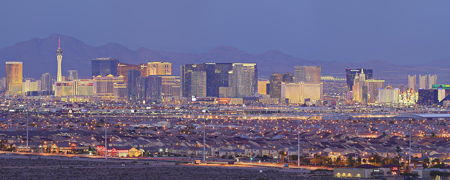 Las Vegas Skyline at Night Photograph by S. Greg Panosian