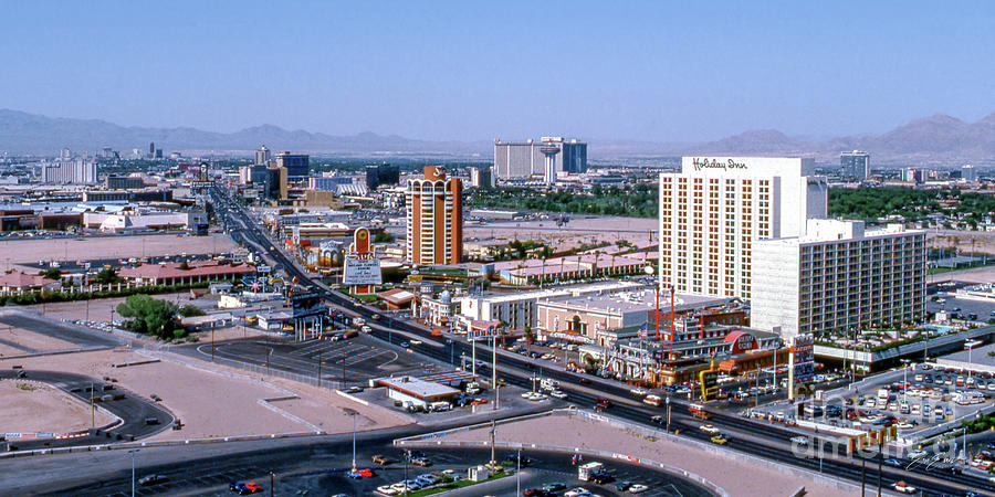 Las Vegas Strip 1980's North Arial View Photograph by Aloha Art - Fine 