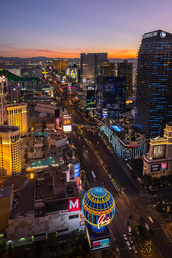 Las Vegas Strip at dusk Photograph by Betty Wiley
