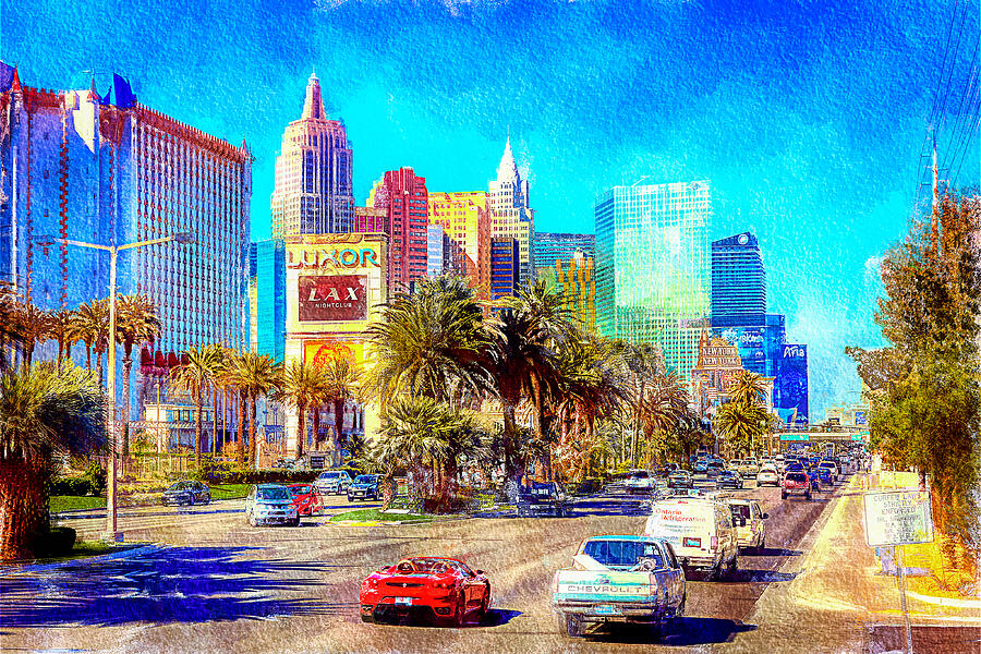 Las Vegas Strip at Luxor Digital Art by Tatiana Travelways