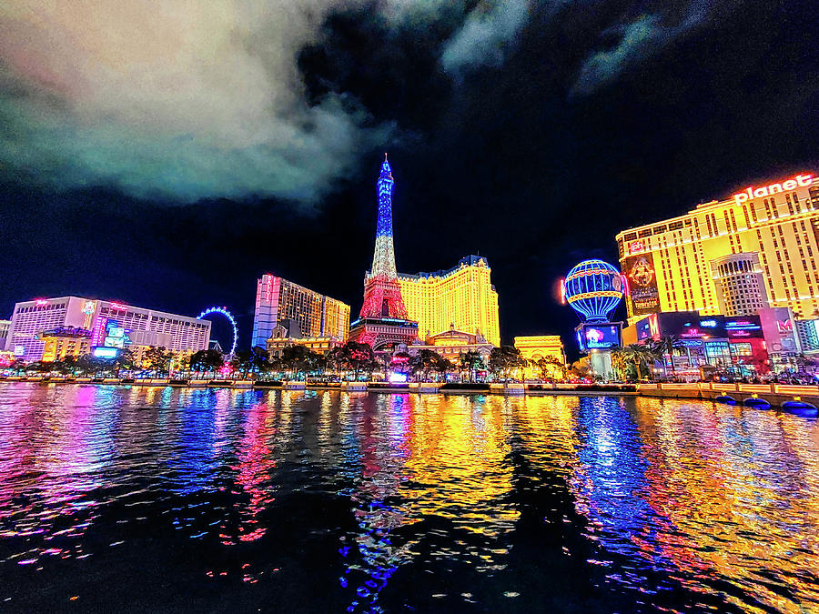 Las Vegas Strip from Bellagio Fountain Photograph by Chance Kafka