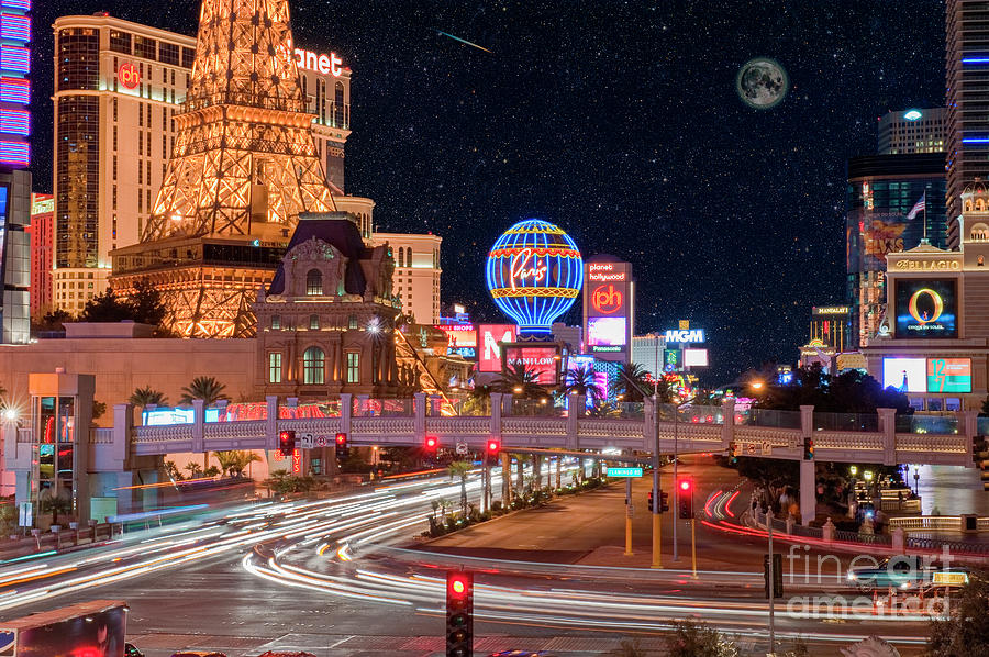 Las Vegas Strip Hotels and Casinos Photograph by David Zanzinger
