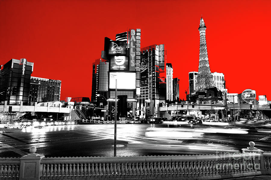 Las Vegas Strip Red Fusion Photograph by John Rizzuto