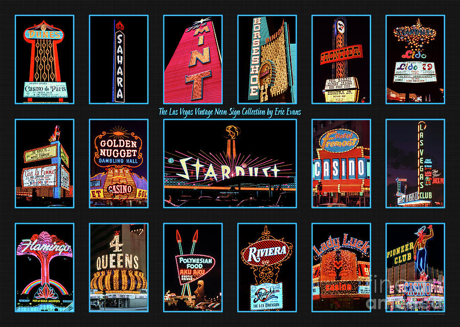 Las Vegas Vintage Neon Signs Collection Slides Featuring The Stardust Casino Photograph by Aloha Art
