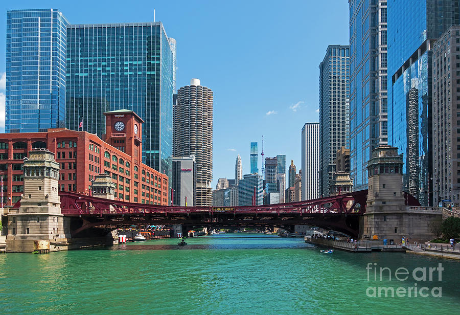 LaSalle Street Bridge crosses the main stem of the Chicago River Photograph by Louise Heusinkveld