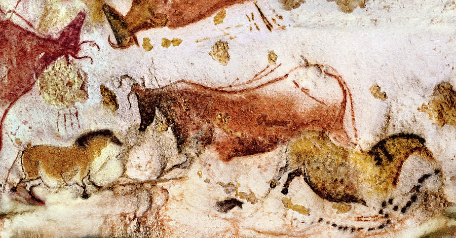 Lascaux Cow and Horses Digital Art by Weston Westmoreland