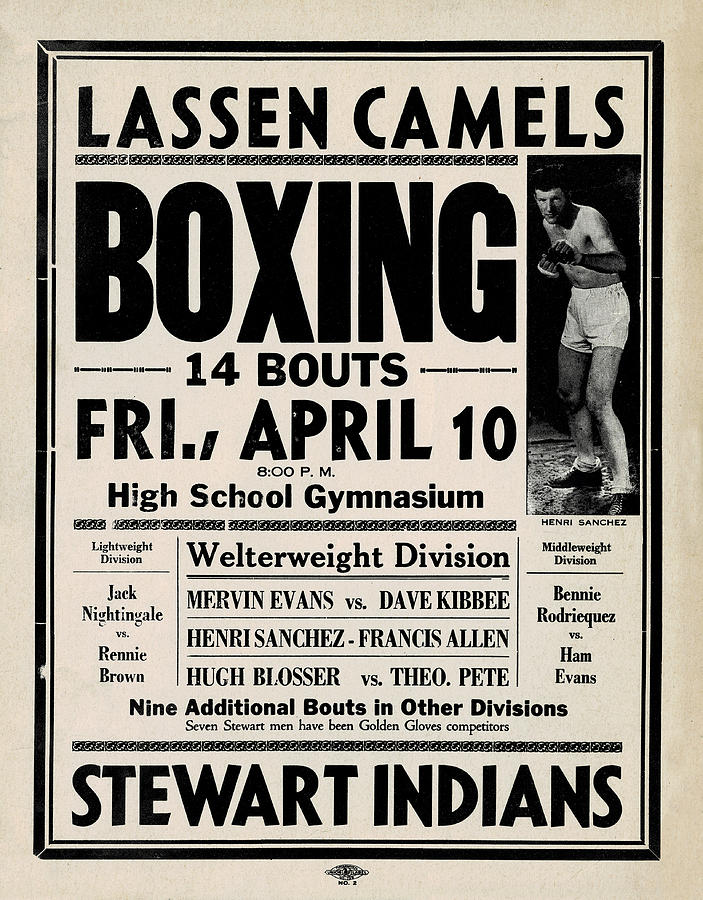 Lassen Camels 1940s Boxing Match Mixed Media by The Couso Collection