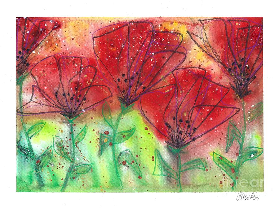 Last Bloom Of The Poppies Painting by Claudia Zahnd-Prezioso