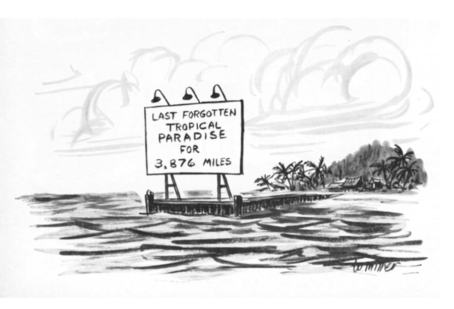 Last Forgotten Tropical Paradise Drawing by Warren Miller Last Forgotten Tropical Paradise Drawing by Warren Miller