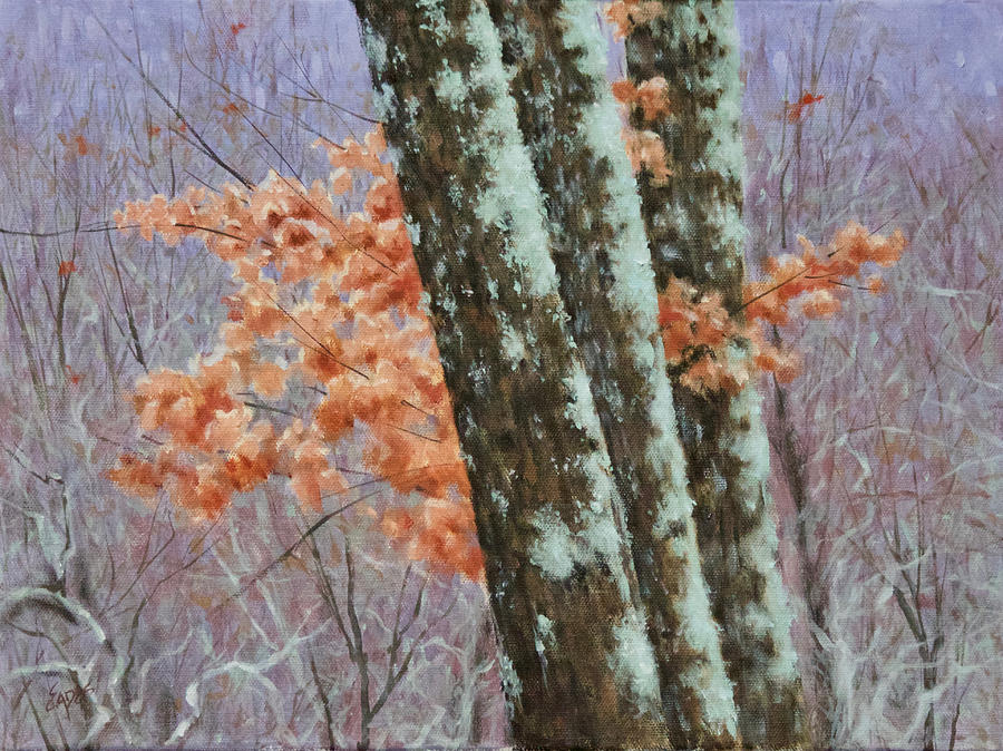Last Leaves Painting by Linda Eades Blackburn
