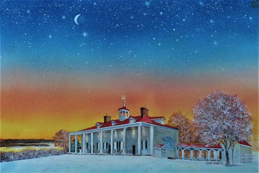 George Washington Painting - Last light after first snow by Tom Harris
