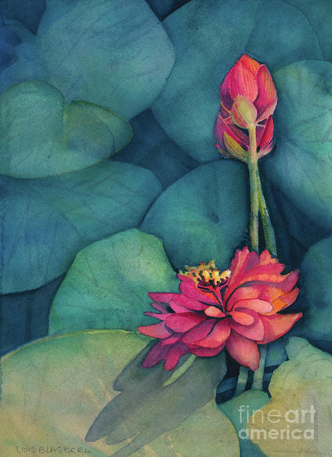 Last Light Lilies Painting by Lois Blasberg
