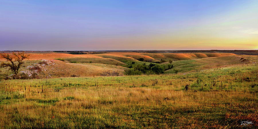 Nature Photograph - Last Light of September on the Flint Hills by Rod Seel
