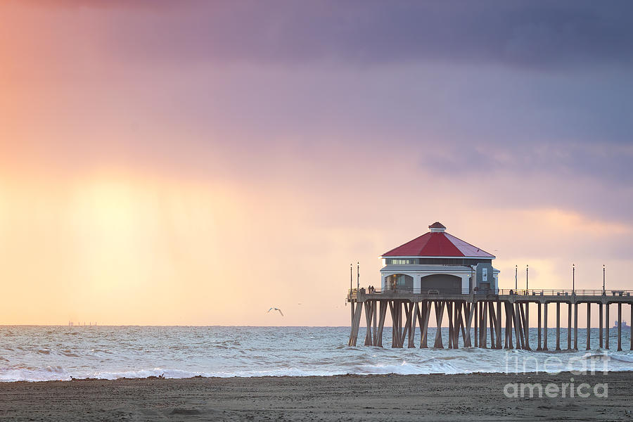 Last Light on Huntington Beach Photograph by Ronda Kimbrow
