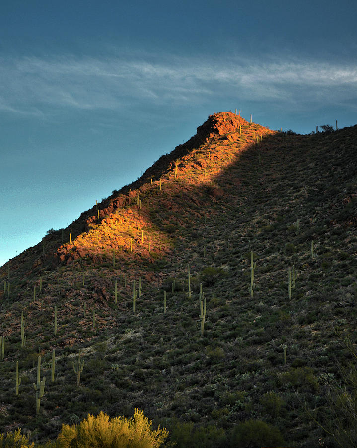 Last light on the Tucson Mountains, Arizona Photograph by Chance Kafka