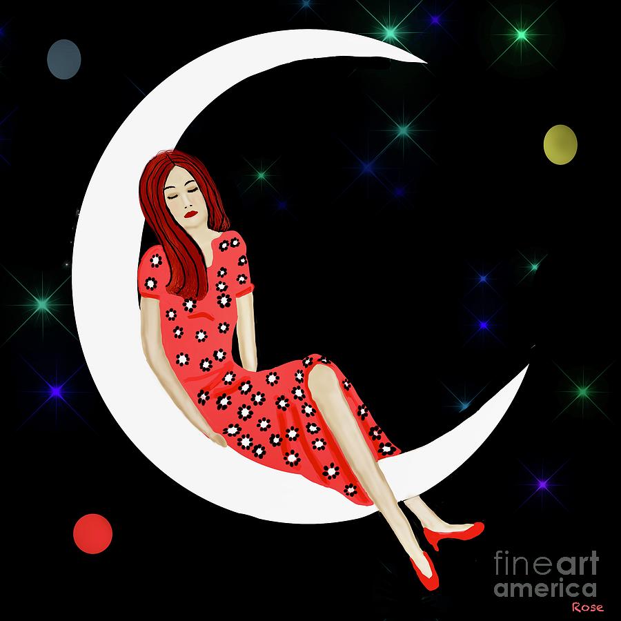 Last night I dreamt that I slept on the moon Digital Art by Elaine Hayward